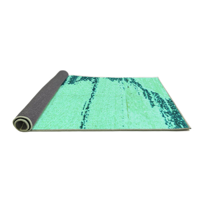 Sideview of Abstract Turquoise Modern Rug, abs2576turq