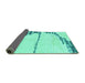 Sideview of Abstract Turquoise Modern Rug, abs2576turq