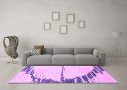 Machine Washable Abstract Purple Modern Area Rugs in a Living Room, wshabs2576pur