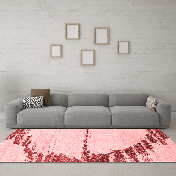 Modern Red Washable Rugs