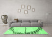 Machine Washable Abstract Emerald Green Modern Area Rugs in a Living Room,, wshabs2576emgrn