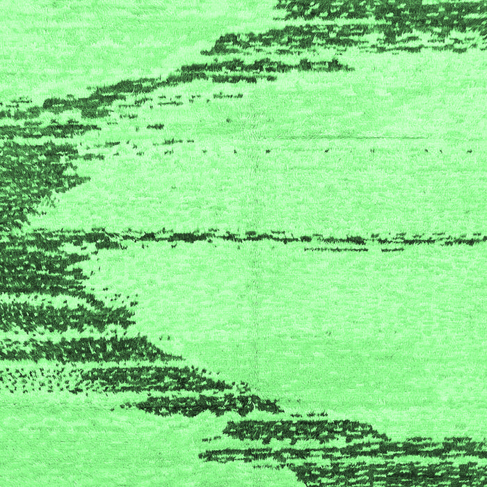 Square Abstract Emerald Green Modern Rug, abs2576emgrn