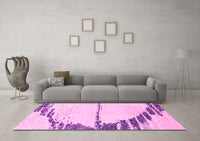 Machine Washable Abstract Pink Modern Rug, wshabs2576pnk