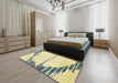 Machine Washable Abstract Brown Rug in a Bedroom, wshabs2576