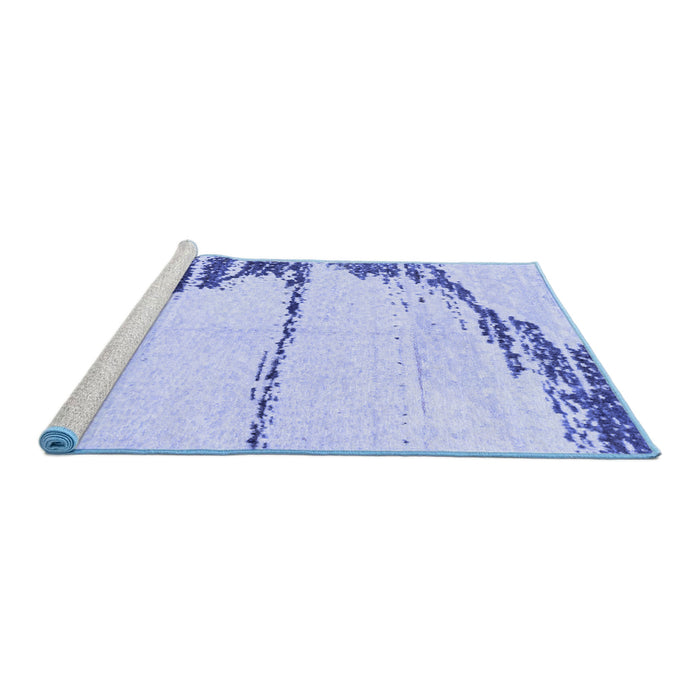 Sideview of Machine Washable Abstract Blue Modern Rug, wshabs2576blu