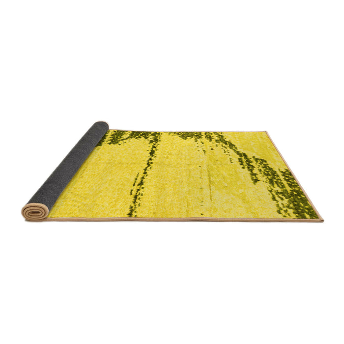 Sideview of Abstract Yellow Modern Rug, abs2576yw