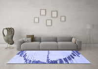 Machine Washable Abstract Blue Modern Rug, wshabs2576blu