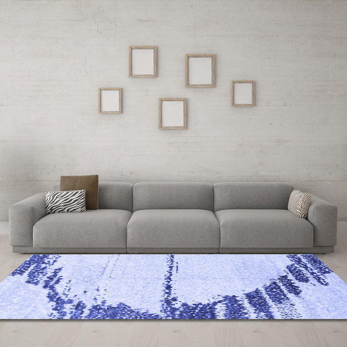 Machine Washable Abstract Blue Modern Rug in a Living Room, wshabs2576blu