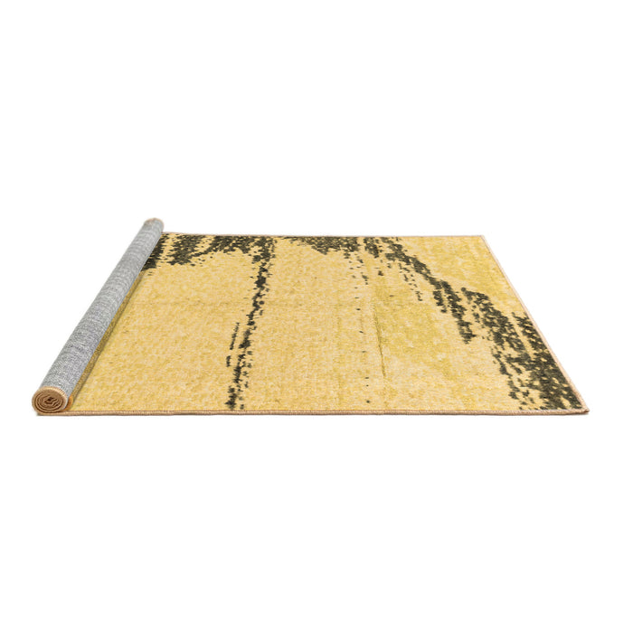 Sideview of Machine Washable Abstract Brown Modern Rug, wshabs2576brn