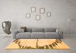 Machine Washable Abstract Orange Modern Area Rugs in a Living Room, wshabs2576org