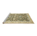 Sideview of Machine Washable Abstract Dark Almond Brown Rug, wshabs2577