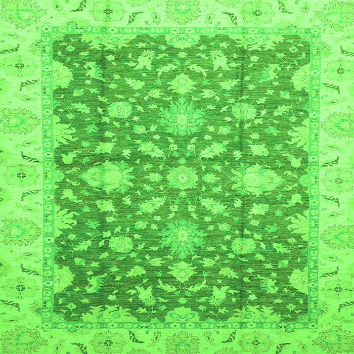 Square Oriental Green Traditional Rug, abs2577grn