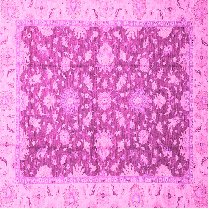 Square Machine Washable Oriental Pink Traditional Rug, wshabs2577pnk