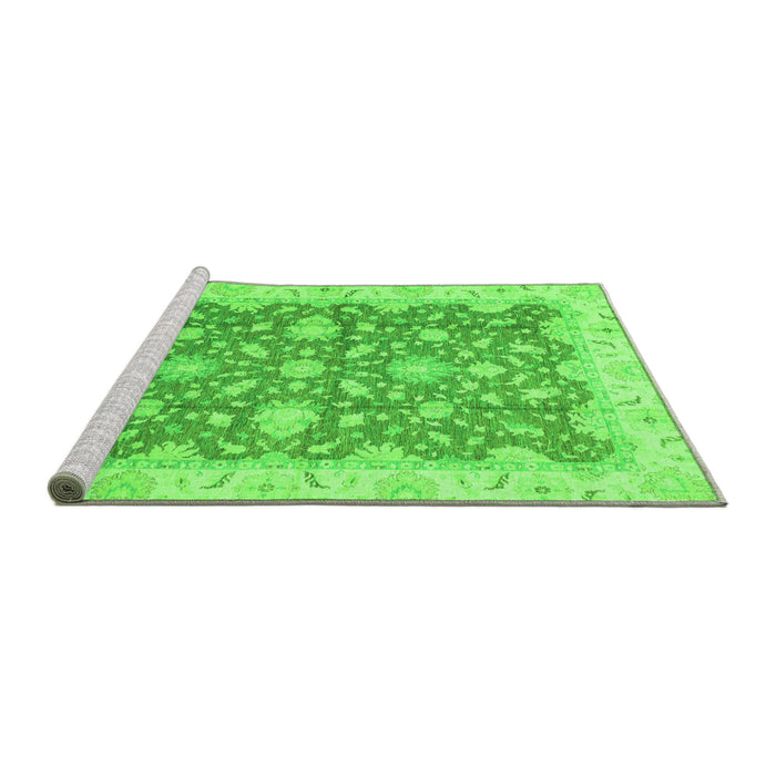 Sideview of Machine Washable Oriental Green Traditional Area Rugs, wshabs2577grn