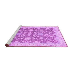 Sideview of Machine Washable Oriental Purple Traditional Area Rugs, wshabs2577pur