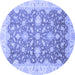 Round Oriental Blue Traditional Rug, abs2577blu