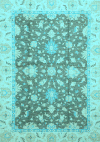 Oriental Light Blue Traditional Rug, abs2577lblu