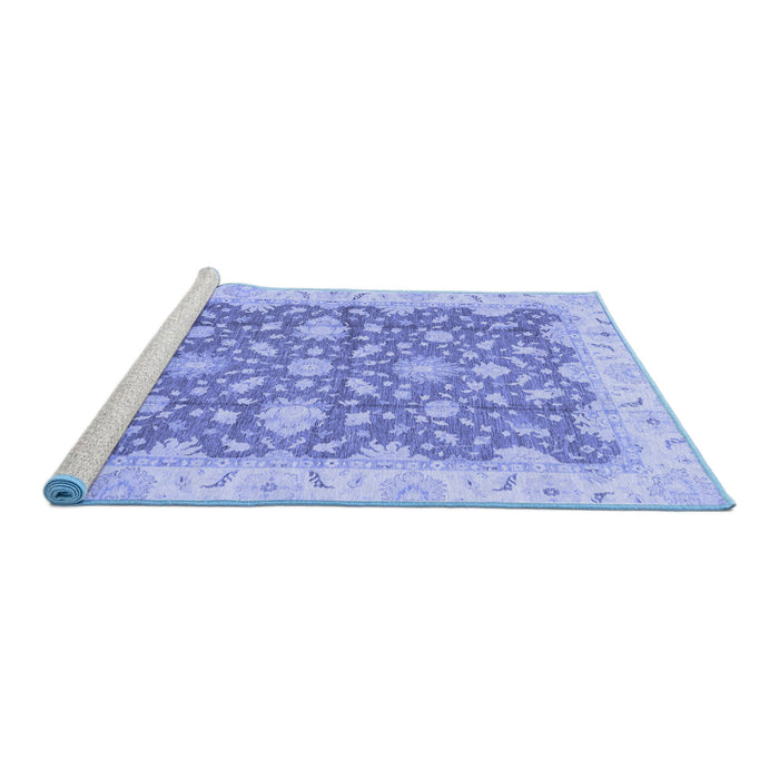 Sideview of Machine Washable Oriental Blue Traditional Rug, wshabs2577blu