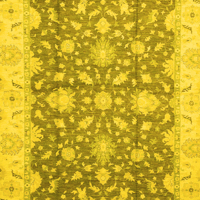 Machine Washable Oriental Yellow Traditional Rug, wshabs2577yw