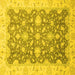 Square Oriental Yellow Traditional Rug, abs2577yw