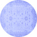 Round Oriental Blue Traditional Rug, abs2578blu