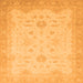 Square Oriental Orange Traditional Rug, abs2578org