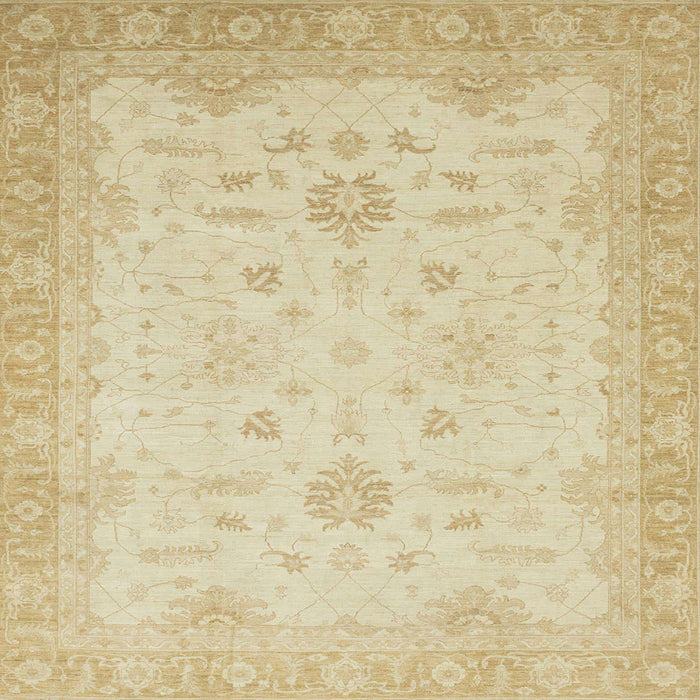 Square Abstract Brown Gold Oriental Rug, abs2578