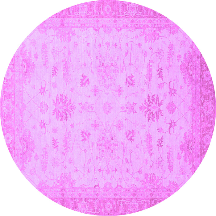 Round Oriental Purple Traditional Rug, abs2578pur