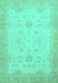 Machine Washable Oriental Turquoise Traditional Area Rugs, wshabs2578turq