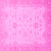 Square Oriental Pink Traditional Rug, abs2578pnk