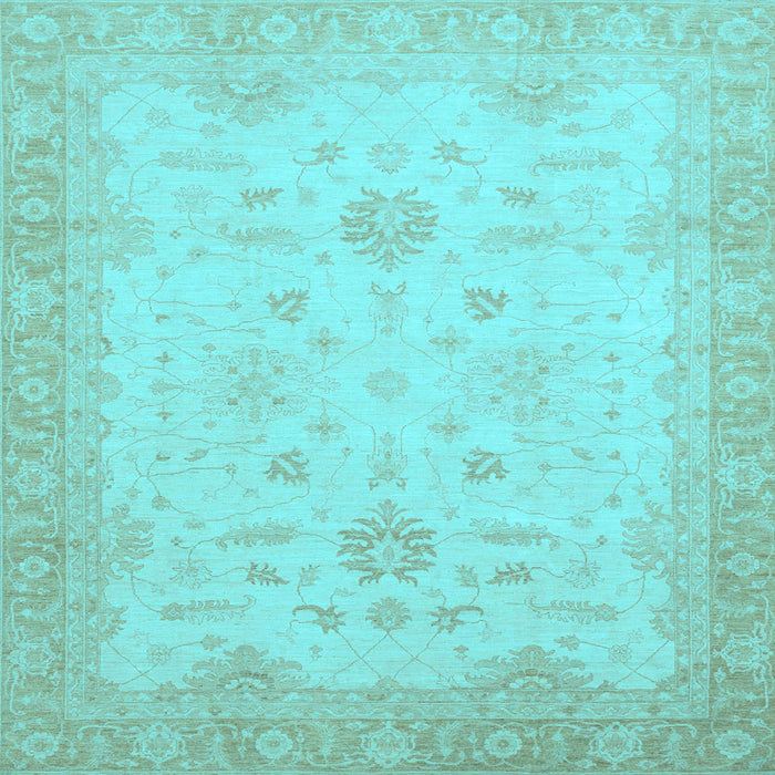 Square Oriental Light Blue Traditional Rug, abs2578lblu