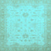 Square Oriental Light Blue Traditional Rug, abs2578lblu