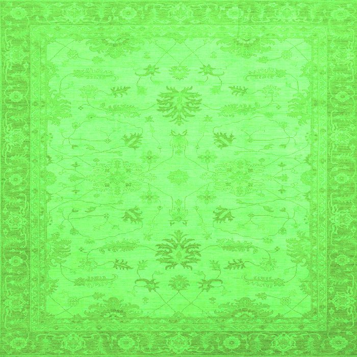 Square Oriental Green Traditional Rug, abs2578grn