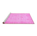 Sideview of Machine Washable Oriental Pink Traditional Rug, wshabs2578pnk