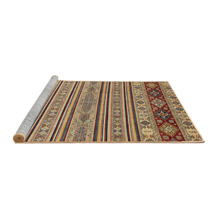 Sideview of Machine Washable Abstract Chestnut Brown Rug, wshabs2579
