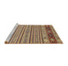 Sideview of Machine Washable Abstract Chestnut Brown Rug, wshabs2579