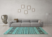 Machine Washable Abstract Light Blue Modern Rug, wshabs2579lblu