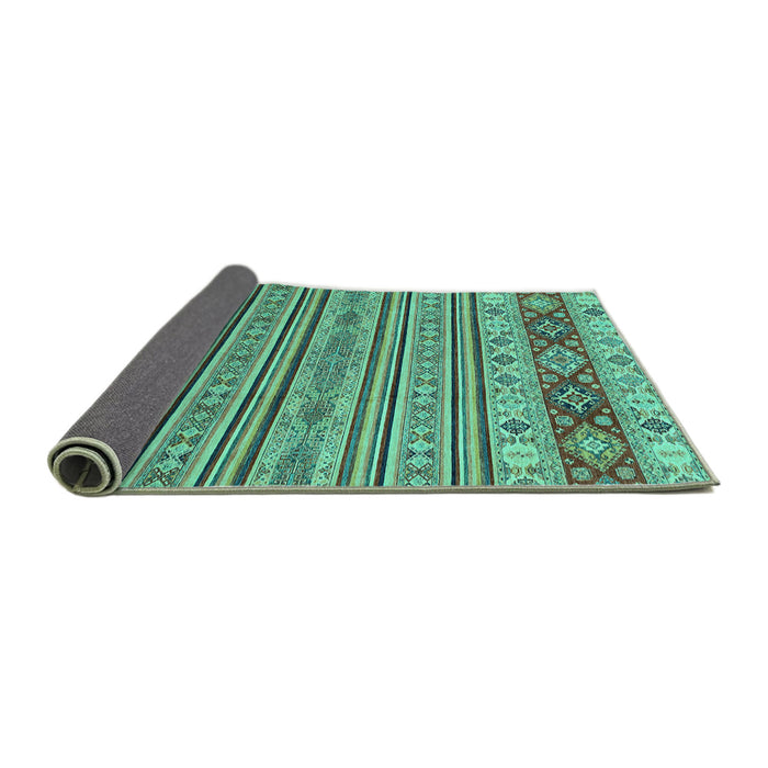 Sideview of Abstract Turquoise Modern Rug, abs2579turq