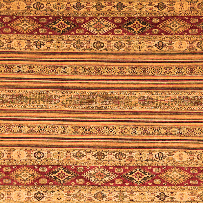 Square Machine Washable Abstract Orange Modern Area Rugs, wshabs2579org