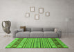 Machine Washable Abstract Green Modern Area Rugs in a Living Room,, wshabs2579grn