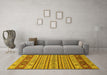 Machine Washable Abstract Yellow Modern Rug in a Living Room, wshabs2579yw