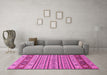 Machine Washable Abstract Pink Modern Rug in a Living Room, wshabs2579pnk