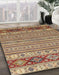 Abstract Chestnut Brown Modern Rug in Family Room, abs2579