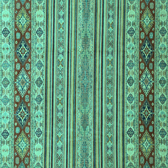 Square Machine Washable Abstract Turquoise Modern Area Rugs, wshabs2579turq