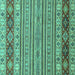 Square Machine Washable Abstract Turquoise Modern Area Rugs, wshabs2579turq