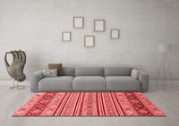 Machine Washable Abstract Red Modern Rug, wshabs2579red