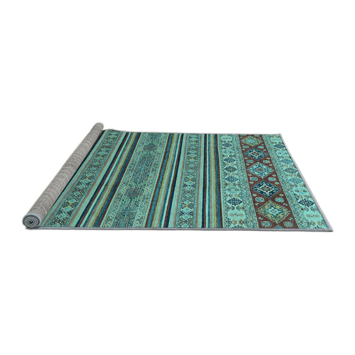 Sideview of Machine Washable Abstract Light Blue Modern Rug, wshabs2579lblu