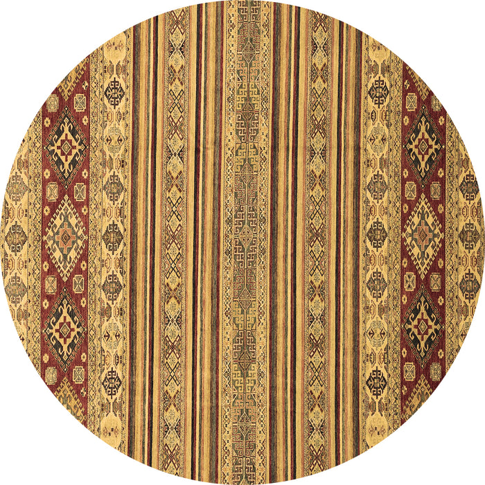 Round Abstract Brown Modern Rug, abs2579brn