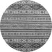 Round Machine Washable Abstract Gray Modern Rug, wshabs2579gry