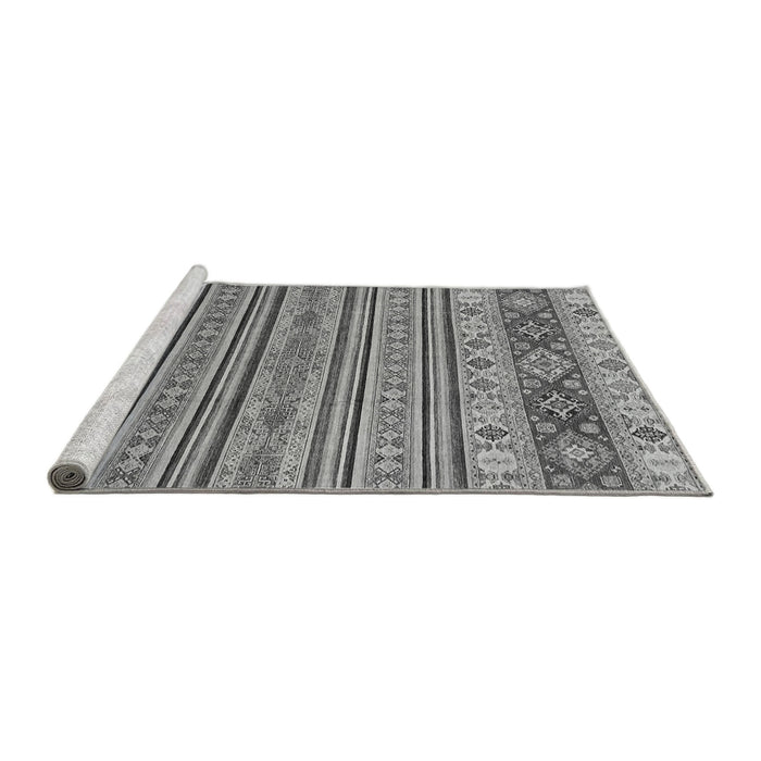 Sideview of Machine Washable Abstract Gray Modern Rug, wshabs2579gry